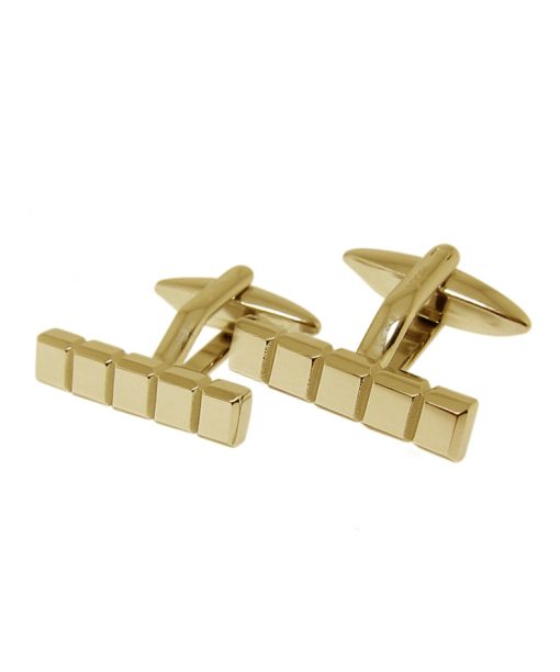 Arock Cube Mansjettknapper i Stål - Gullforgylt,14K