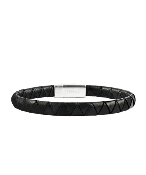 Arock Kyle Armbånd i Italiensk Lær Svart 20-22cm