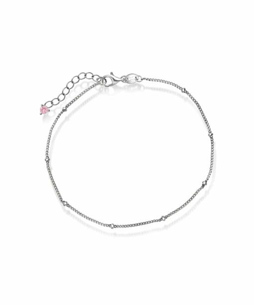 Ankelkjede i sølv med zirkonia 20 cm