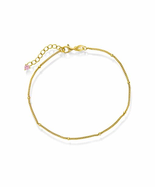 Ankelkjede i sølv med zirkonia 20 cm