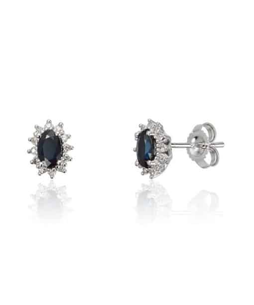 Ørepynt Rosett 0,067ct WSI Safir Hv 585