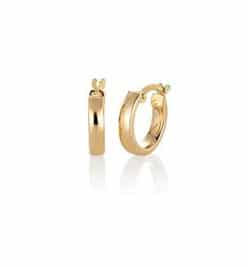 Klassiske øreringer i gull 3x13.3mm