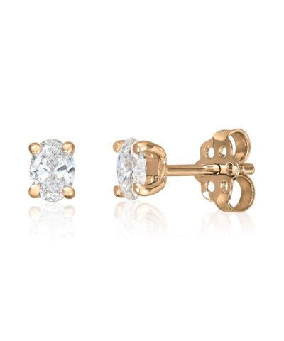 Ørepynt Olivia med oval diamant 0,60ct TWSI i 14K gult gull
