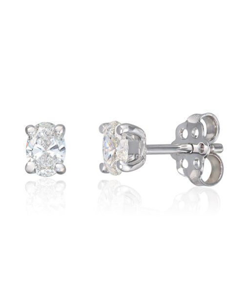 Ørepynt Olivia med oval diamant 1,00ct TWSI i 14K hvitt gull