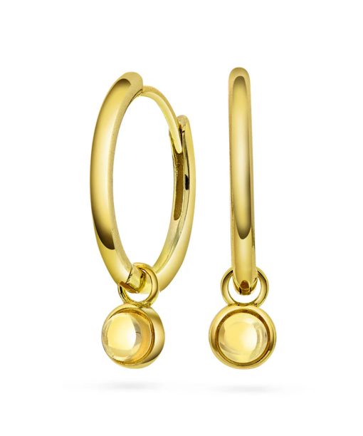 Sandra Lyng, Ørering i forgylt sølv med citrin GLEDE (24 mm)