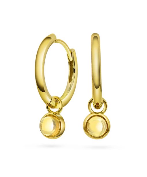 Sandra Lyng, Ørering i forgylt sølv med citrin GLEDE (18 mm)