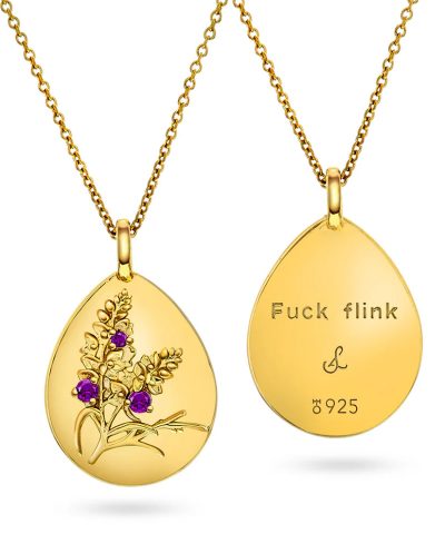 "Fuck flink" amulett med ametyst