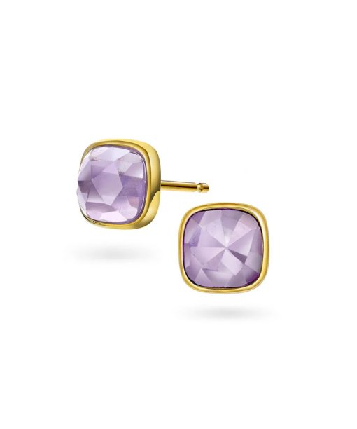 Sandra Lyng, Øredobber i forgylt sølv med ametyst RO