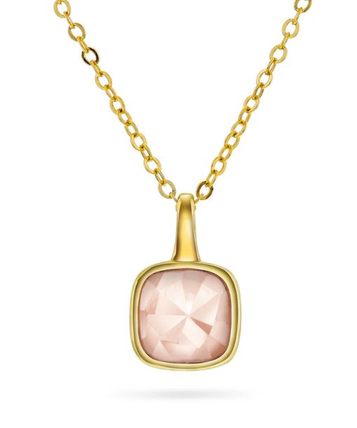 Sandra Lyng, Smykke i forgylt sølv med rosa opal KJÆRLIGHET