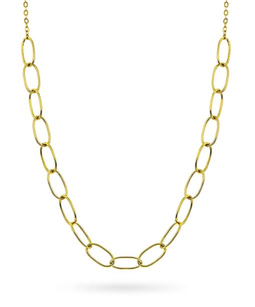 Hooked kjede i 925 forgylt sølv