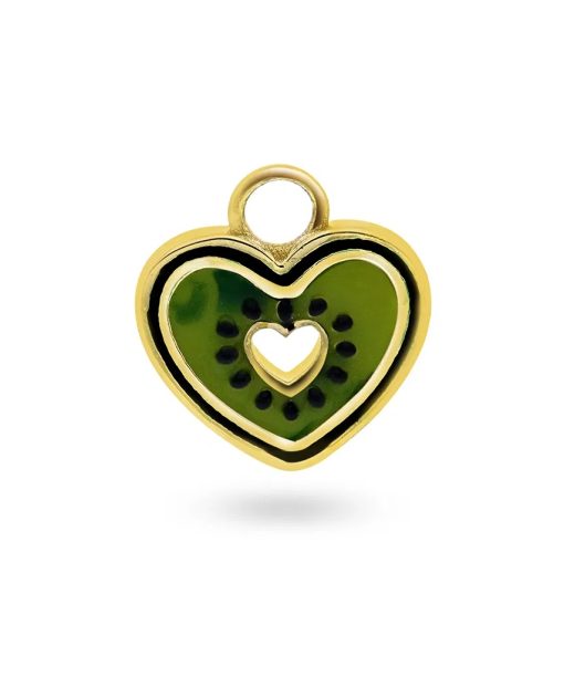 Kiwi Love Charm i 925 forgylt sølv