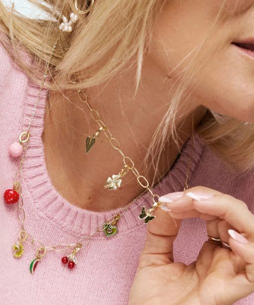 Alternative view of Kiwi Love Charm i 925 forgylt sølv