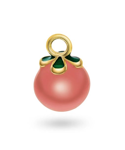 Peach Please charm i 925 forgylt sølv