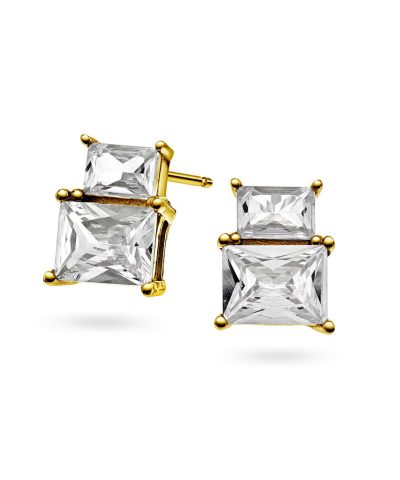 Pan Jewelry - Spotlight øredobber i 925 forgylt sølv