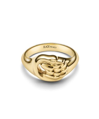 Maria Black Swan Mini Signet Ring Gold