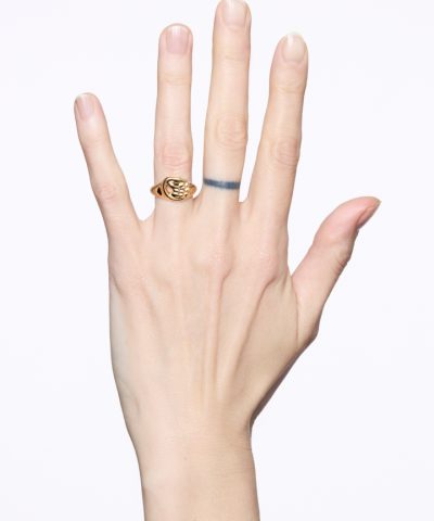 Alternative view of Maria Black Swan Mini Signet Ring Gold