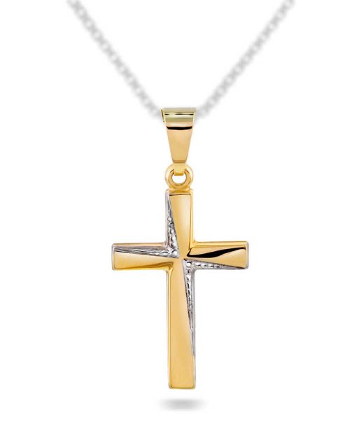 Korssmykke i gult gull 25,5mm