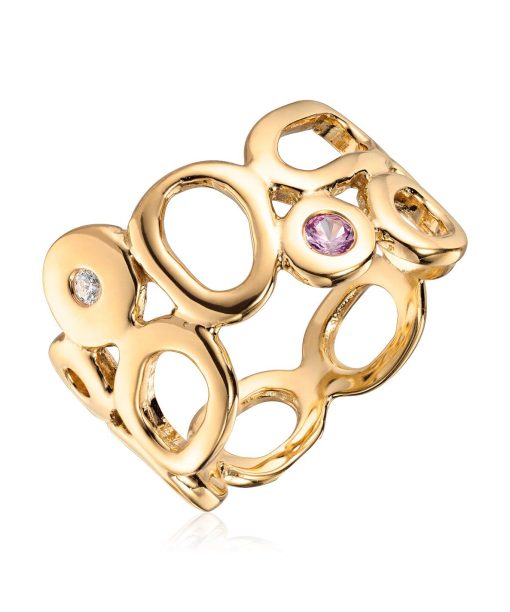 Lene Visholm Ring 0.03ct Wsi/pink safir 585