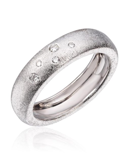 Lene Visholm Ring 0.07ct Wsi børstet hvit 585