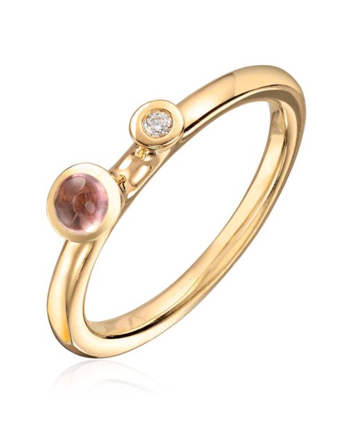 Lene Visholm ring 0,02ct Wsi Rosa turmalin 585