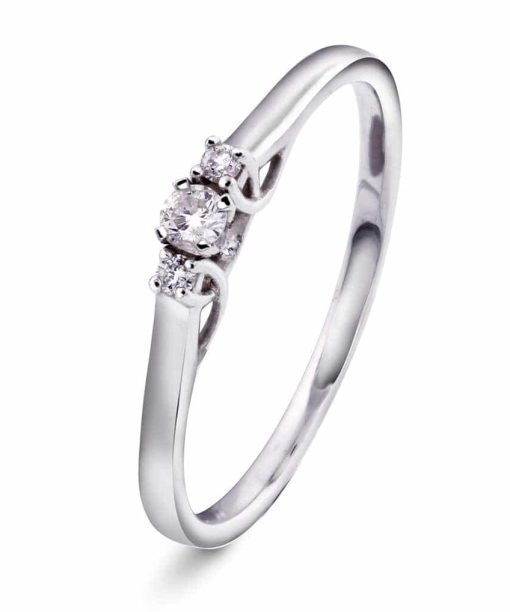 Emma Ring i Gull med Diamanter 0.08ct