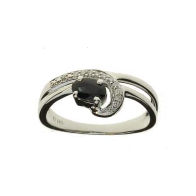 Espeland Ring 0,06ct wsi safir hvit 585