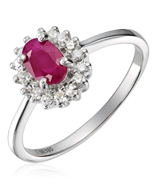 Ring Rosett 0,16ct WSI Rubin Hv 585