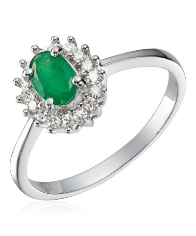 Ring Rosett 0,16ct WSI Smaragd Hv 585