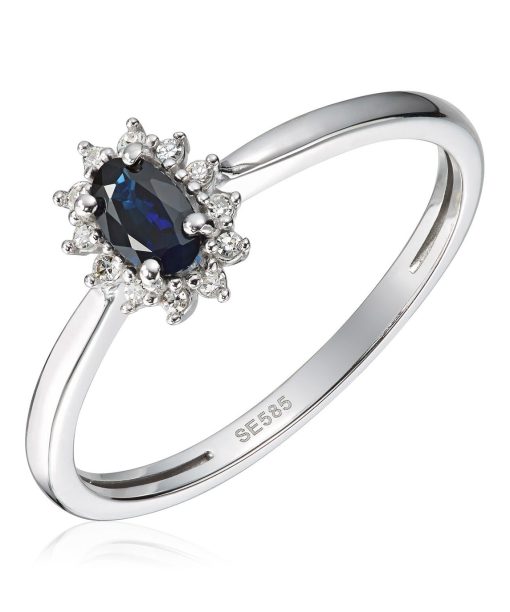 Ring Rosett 0,04ct WSI Safir Hv 585