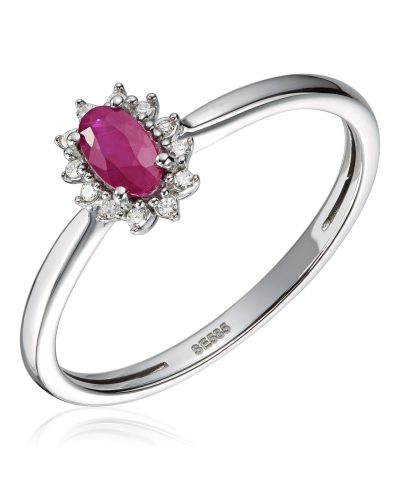 Ring Rosett 0,04ct WSI Rubin Hv 585