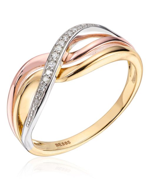 Ring 0,05ct WSI 3-farget 585