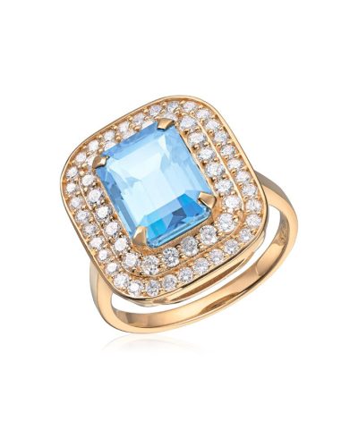 Ring Manhatten 0,84ct TWSI 14K gult gull