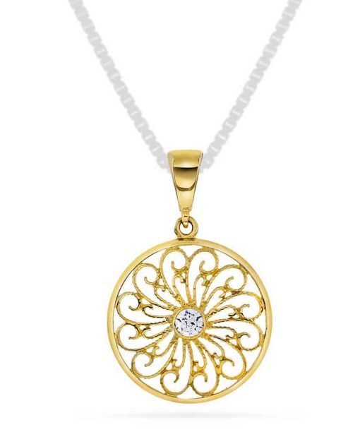 Pan Jewelry Anheng i gull med zirkonia