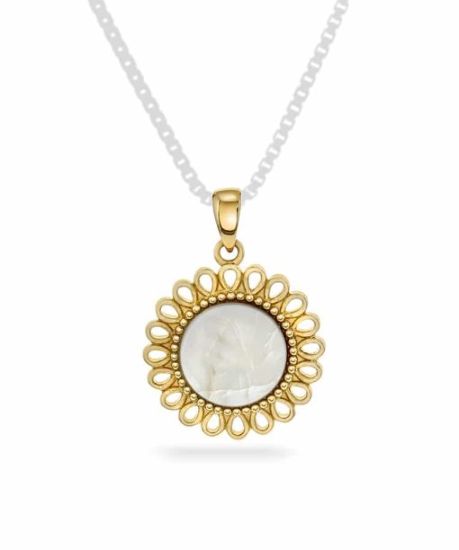 Anheng i gull med perlemor