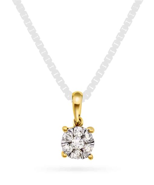 Smykke i gull med diamanter 0,13 ct WSI