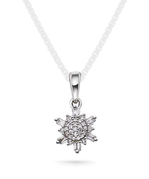Anheng i gull med diamanter 0,08 ct wp