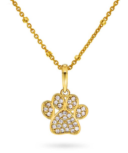 Gullsmykke poteanheng med zirkonia