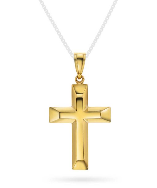 Korssmykke i gult gull 24mm