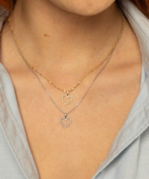 Alternative view of Hjertesmykke i gult gull 15mm