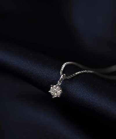 Alternative view of Anheng i hvitt gull, rosett diamanter 0,15 ct
