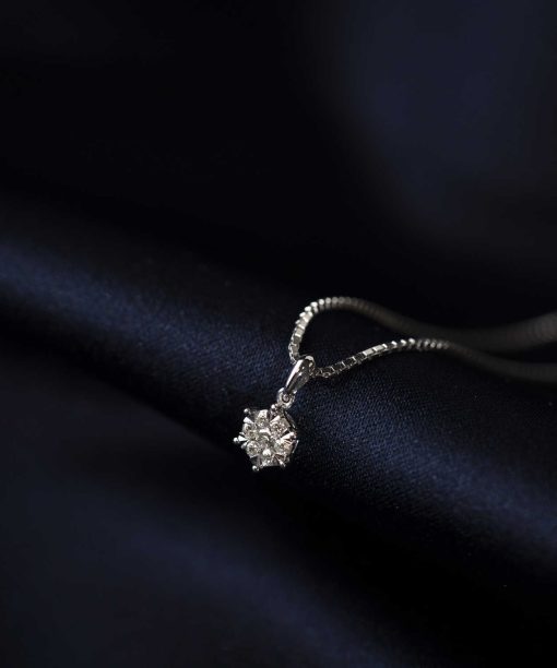 Alternative view of Anheng i hvitt gull, rosett diamanter 0,15 ct