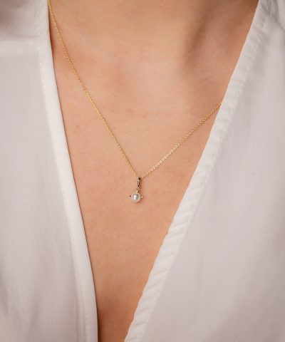 Alternative view of Pan Jewelry - Anheng i gull med perle