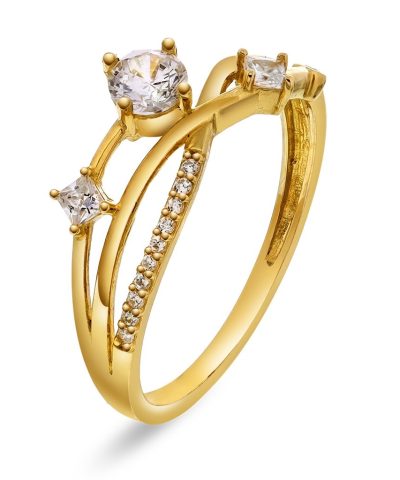 Pan Jewelry - Ring i gull med zirk