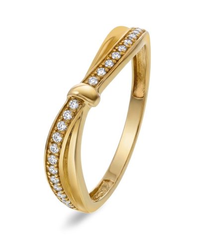 Pan Jewelry - Ring i gull med zirkonia