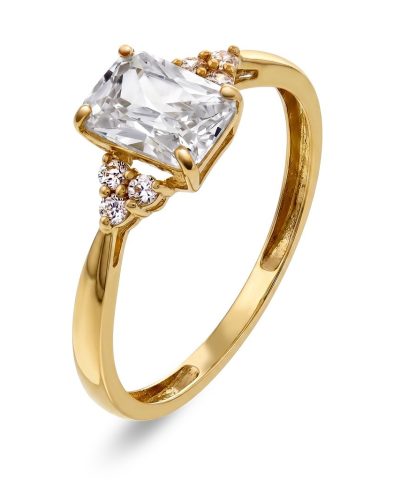 Pan Jewelry - Ring i gull med zirkonia