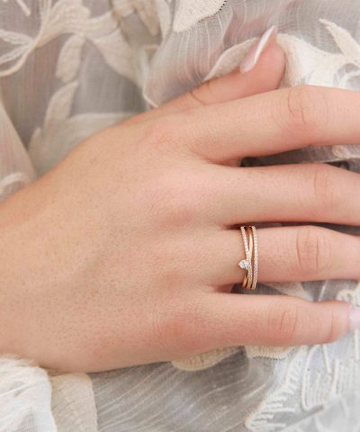 Alternative view of Ring i gull med zirkonia, 1,5 mm