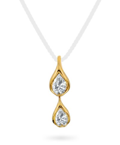Anheng i hvitt gull med diamanter 0,16 ct W/P
