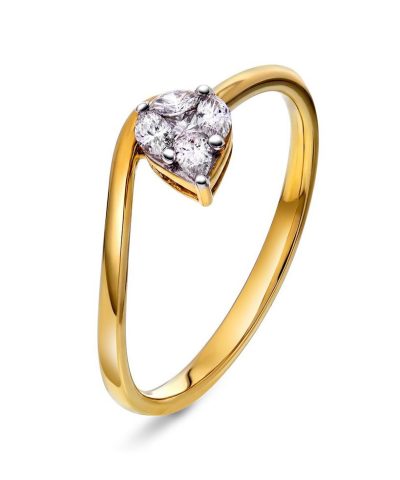Ring i hvitt gull med diamant 0,15 ct W/P