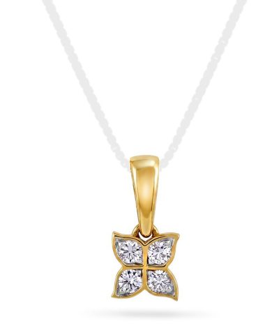 Anheng i gult gull med diamanter 0,10 ct W/P