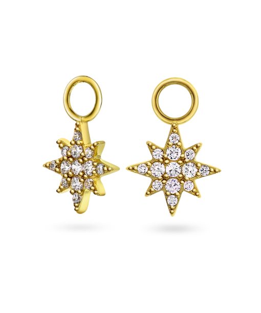 Star charms i sølv med blank zirkonia